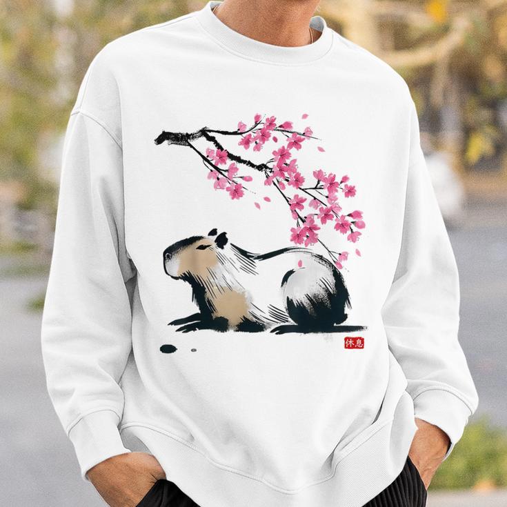 日本のカピバラ・桜美的カピバラ スウェットシャツ 彼への贈り物