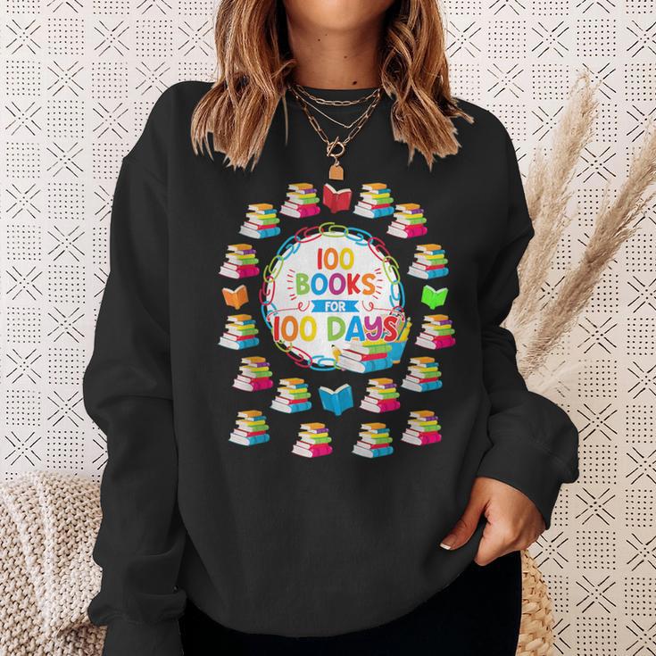 100 Books For 100 Days 100th Day Of School Top Teacher Kid Sweatshirt Gifts for Her
