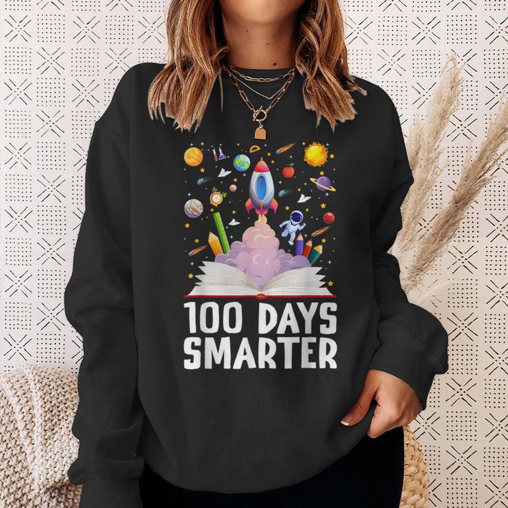 100th Day Of School 100 Days Smarter Books Space Astronaut Sweatshirt Gifts for Her