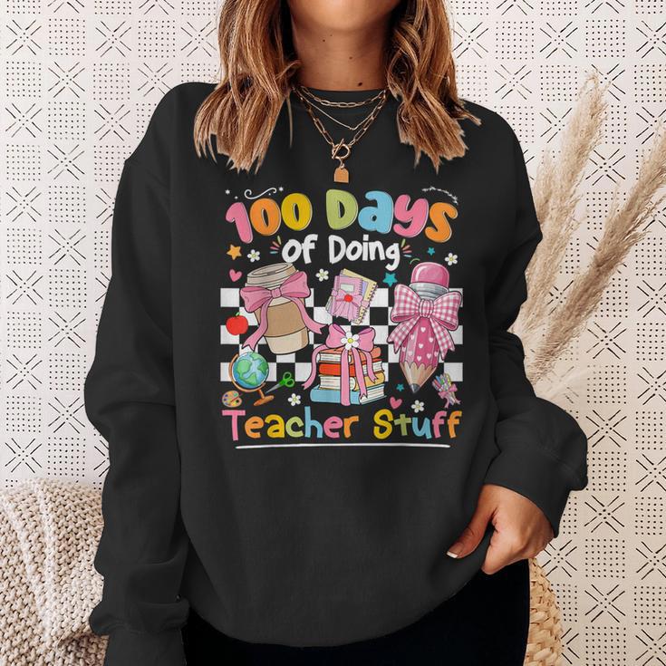100th Day Of School Teacher 100 Days Coffee Books Sweatshirt Gifts for Her