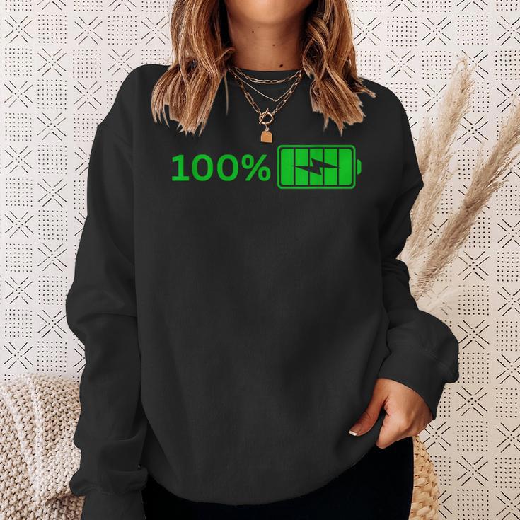 100バッテリー – 100バッテリー I おもしろい 高エネルギーパーセント スウェットシャツ 彼女への贈り物