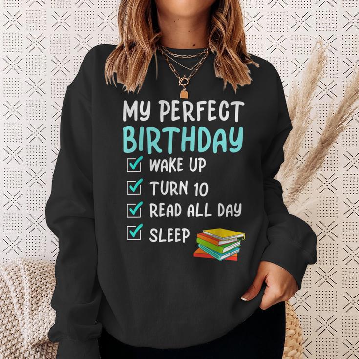 10th Perfect Birthday Reading 10 Years Old Book Lover Sweatshirt Gifts for Her 10th Perfect Birthday Reading 10 Years Old Book Lover Sweatshirt Gifts for Her