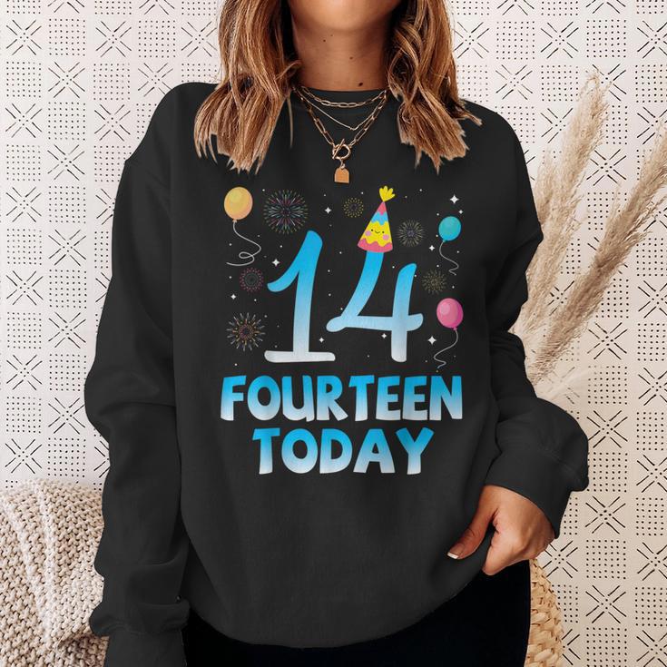 14歳今日私にお誕生日おめでとう彼彼女の息子娘 スウェットシャツ 彼女への贈り物