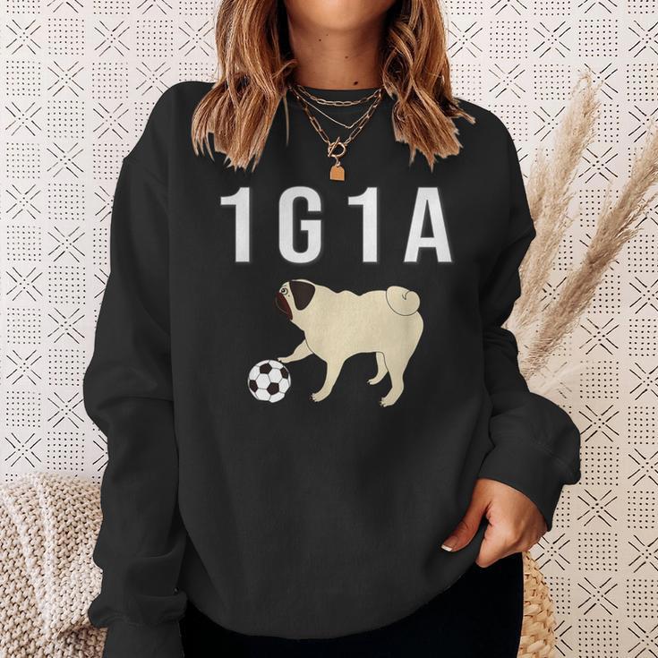 1G1a Pug くるりん尻尾のパグ おもしろ スウェットシャツ 彼女への贈り物