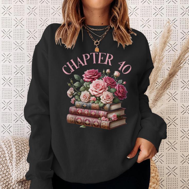 40th Birthday Chapter 40 Birthday Shirt Women Book Lover Sweatshirt Gifts for Her