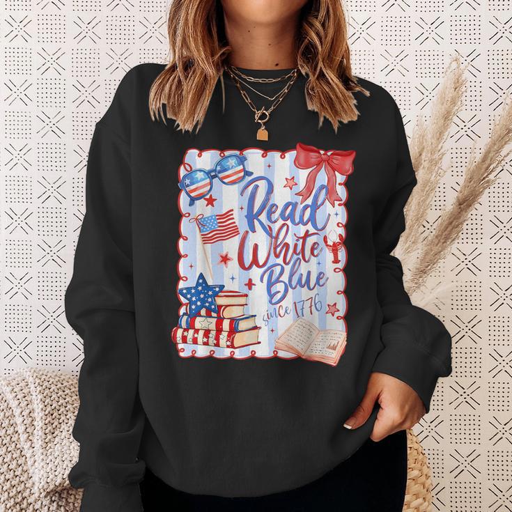 4th Of July Read Blue Patriotic Book Lovers Girl Women Sweatshirt Gifts for Her 4th Of July Read Blue Patriotic Book Lovers Girl Women Sweatshirt Gifts for Her