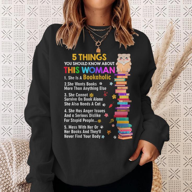 5 Things Should Know About This Woman Bookaholic Book Lover Sweatshirt Gifts for Her 5 Things Should Know About This Woman Bookaholic Book Lover Sweatshirt Gifts for Her