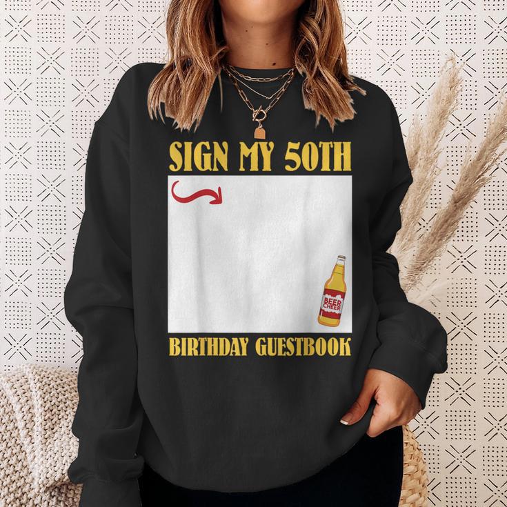 50th Birthday SIGN MY 50TH BIRTHDAY GUESTBOOK 50 Years Sweatshirt Gifts for Her