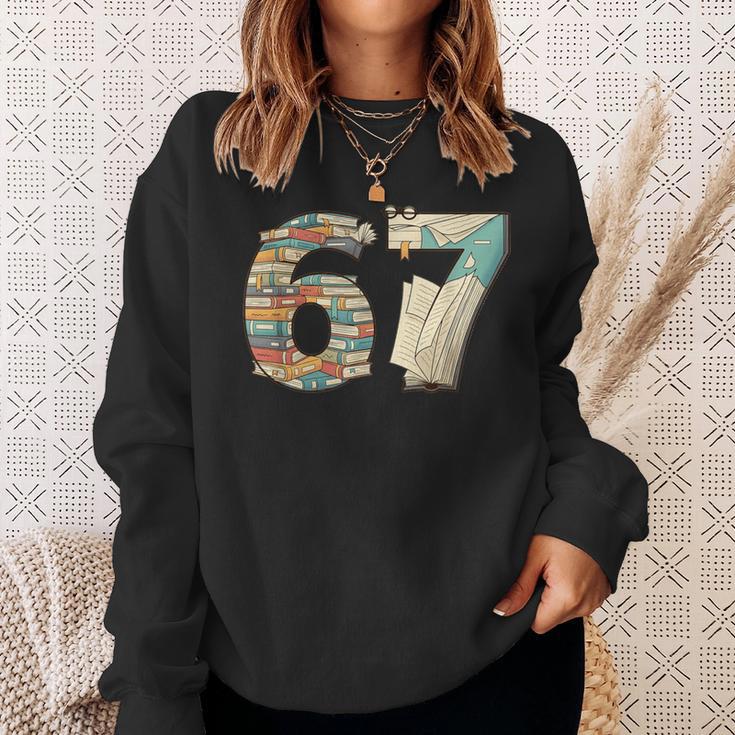 67 Book Stack Literary Adventure Reader Sweatshirt Gifts for Her