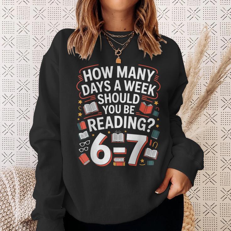67 For Reading With Books Sweatshirt Gifts for Her