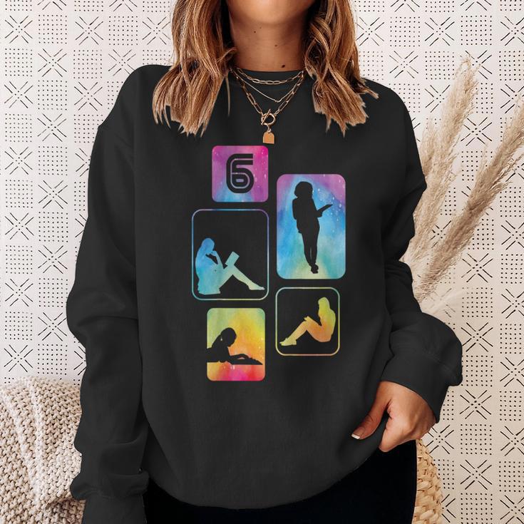 6th Birthday Book Reading Bookworm Book Lover Girls Sweatshirt Gifts for Her