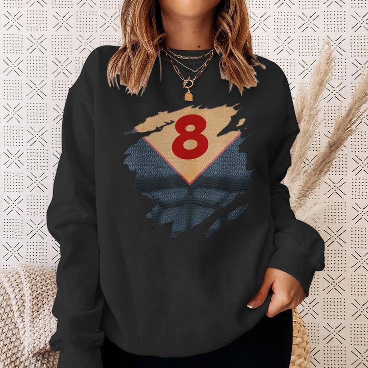 8th Birthday Comic Book Superhero Born In 2017 Sweatshirt Gifts for Her