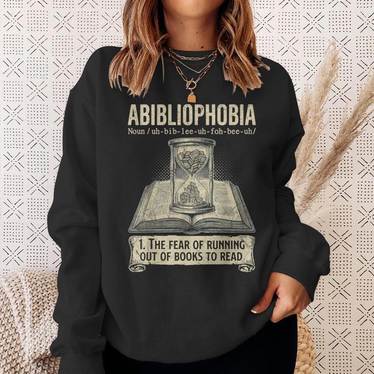 Abibliophobia Reading Bookworm Books Reader Sweatshirt Gifts for Her