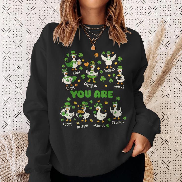 You Are Affirmations Goose StPatrick's Day Book Teacher Sweatshirt Gifts for Her