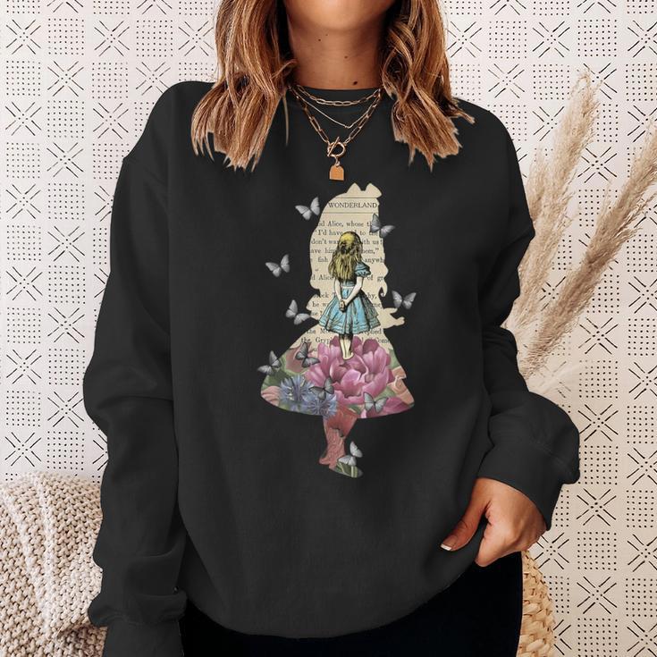 Alice In Wonderland Magical Garden Vintage Book Sweatshirt Gifts for Her