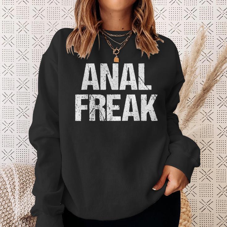 Anal Freak 面白い言葉 皮肉 かわいい クール アナルノベルティ スウェットシャツ 彼女への贈り物