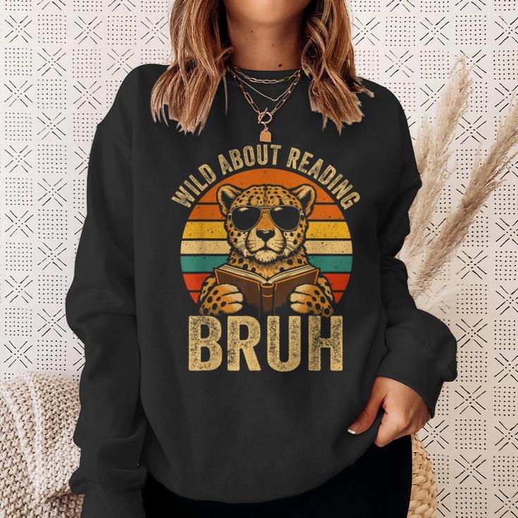 Animal Print Clothes Wild About Reading Bruh Kids Book Lover Sweatshirt Gifts for Her