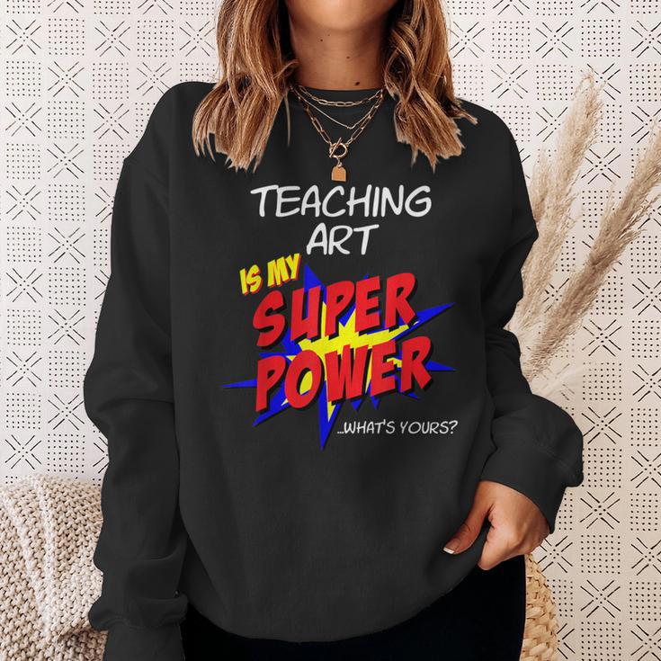 Art Painting School Teacher Superhero Superpower Comic Book For Men Women Sweatshirt Gifts for Her