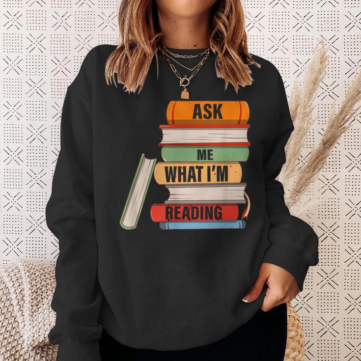 Ask Me What I'm Reading Book Lover Apparel Sweatshirt Gifts for Her Ask Me What I'm Reading Book Lover Apparel Sweatshirt Gifts for Her