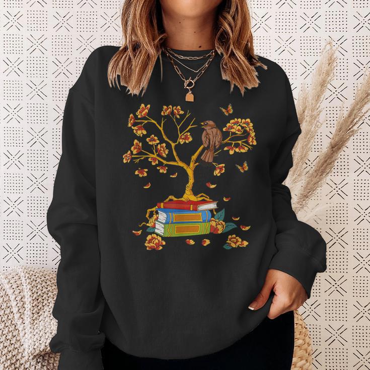 Avid Reader- Book Worm Floral Bird Sweatshirt Gifts for Her