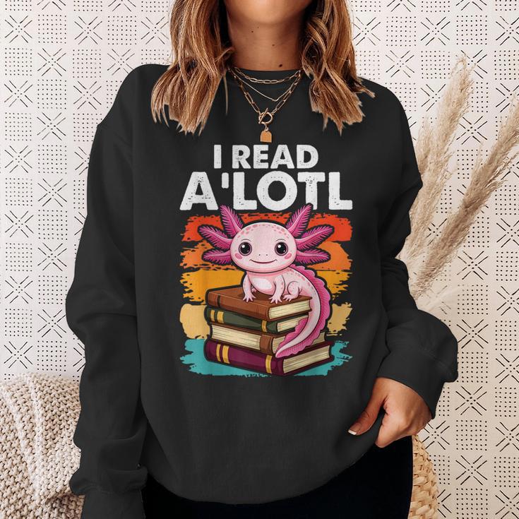 Axolotl Book Lover Librarian Reading Library Readers Sweatshirt Gifts for Her