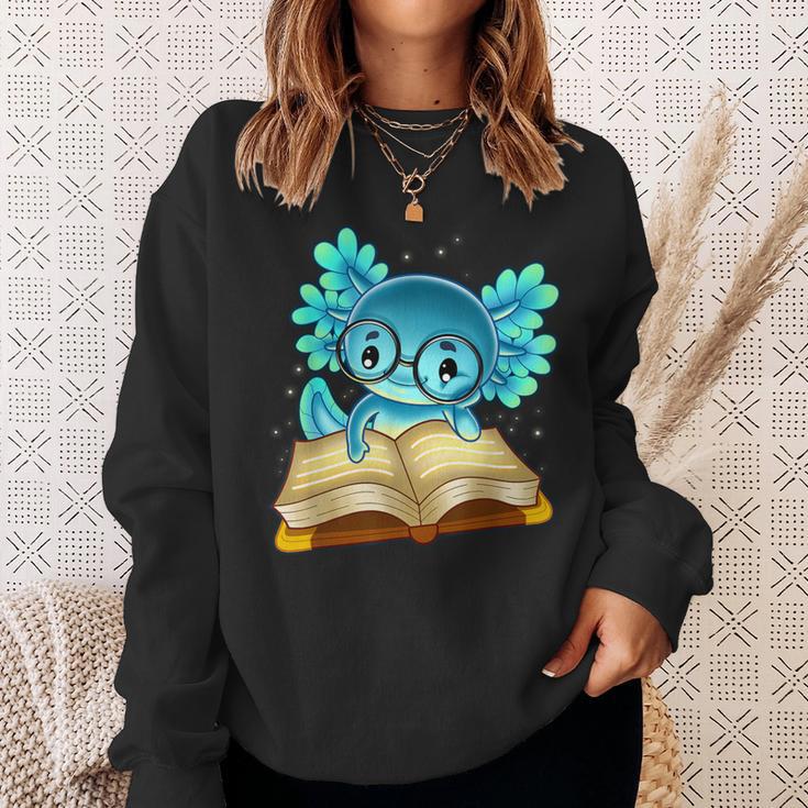 Axolotl Read Book Ambystoma Mexicanum Mexican Walking Fish Sweatshirt Gifts for Her Axolotl Read Book Ambystoma Mexicanum Mexican Walking Fish Sweatshirt Gifts for Her