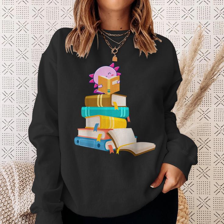 Axolotl Reading Book Bookworm Book Lover Girls Boys Sweatshirt Gifts for Her