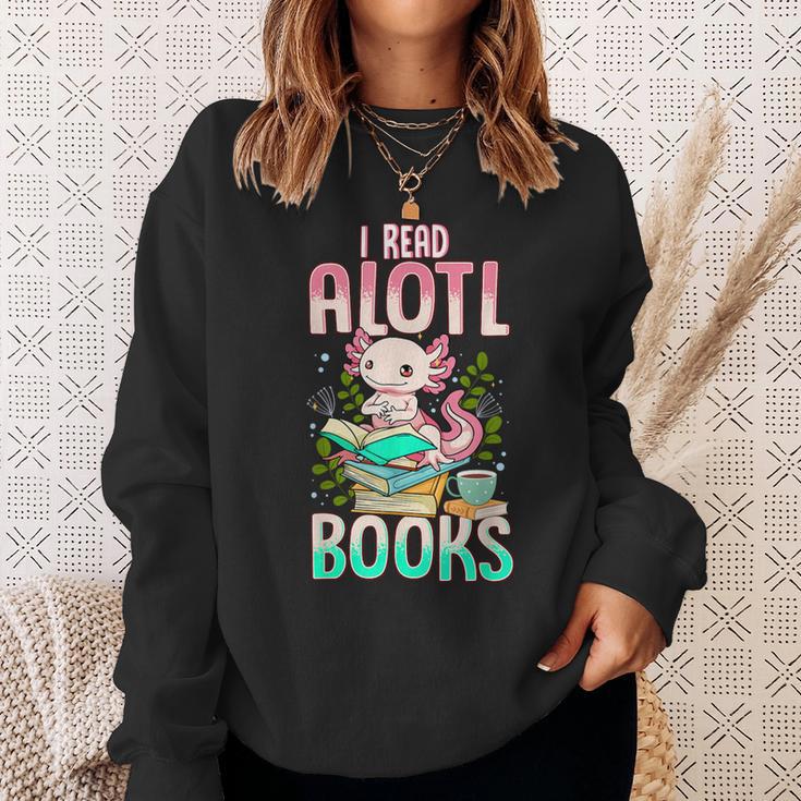 Axolotl Shirts For Girls Book Lover Cute I Read Alotl Books Sweatshirt Gifts for Her