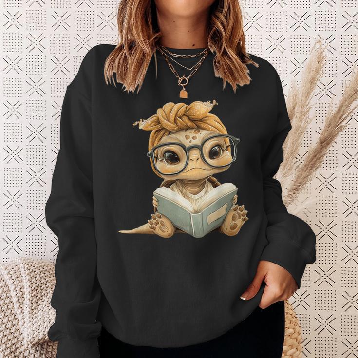 Baby Turtle Open Book Reading Animal Lover Graphic Portrait Sweatshirt Gifts for Her Baby Turtle Open Book Reading Animal Lover Graphic Portrait Sweatshirt Gifts for Her