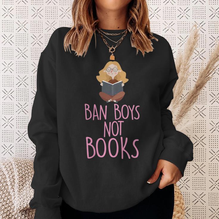 Ban Boys Not Books Cute Feminist Literacy Advocate Sweatshirt Gifts for Her
