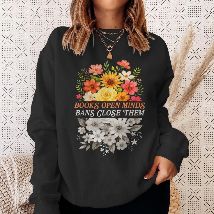Banned Book Reading Lover Books Open Minds Bans Close Them Sweatshirt Gifts for Her