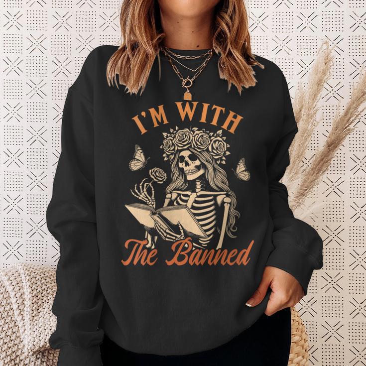 Banned Book Reading Squad Bookish I'm With The Banned Sweatshirt Gifts for Her