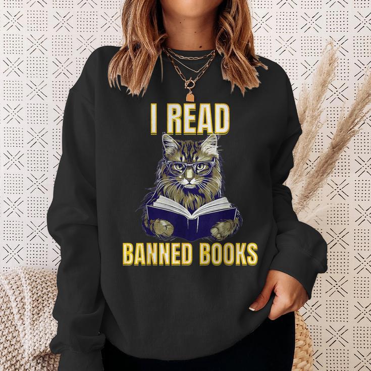Banned Books Cat Reader Anti-Censorship Sweatshirt Gifts for Her Banned Books Cat Reader Anti-Censorship Sweatshirt Gifts for Her