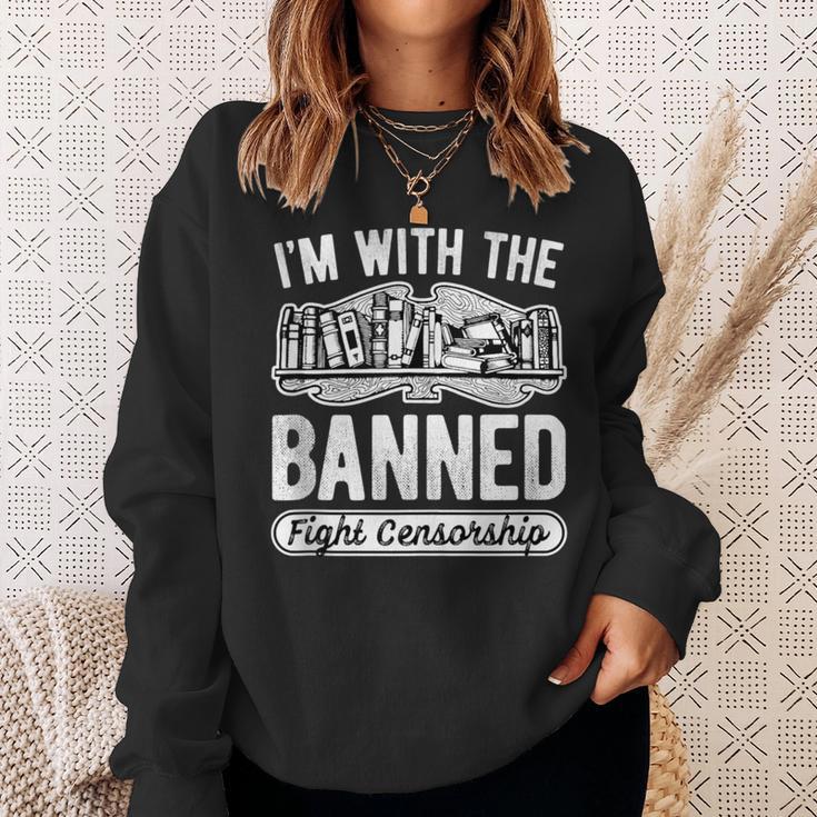 Banned Books Fight Censorship I'm With The Banned Book Pun Sweatshirt Gifts for Her Banned Books Fight Censorship I'm With The Banned Book Pun Sweatshirt Gifts for Her
