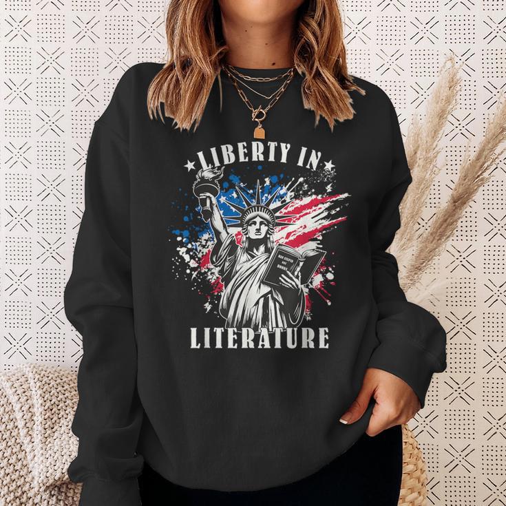 Banned Books Liberty In Literature Book Lover Sweatshirt Gifts for Her