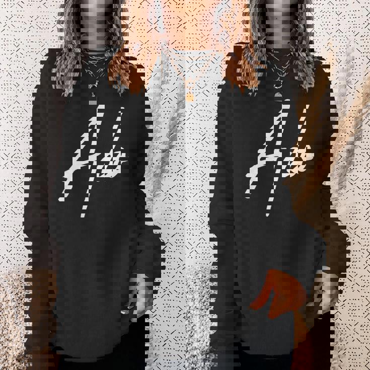 Beautiful Handwritten Font Ado Calligraphy スウェットシャツ 彼女への贈り物