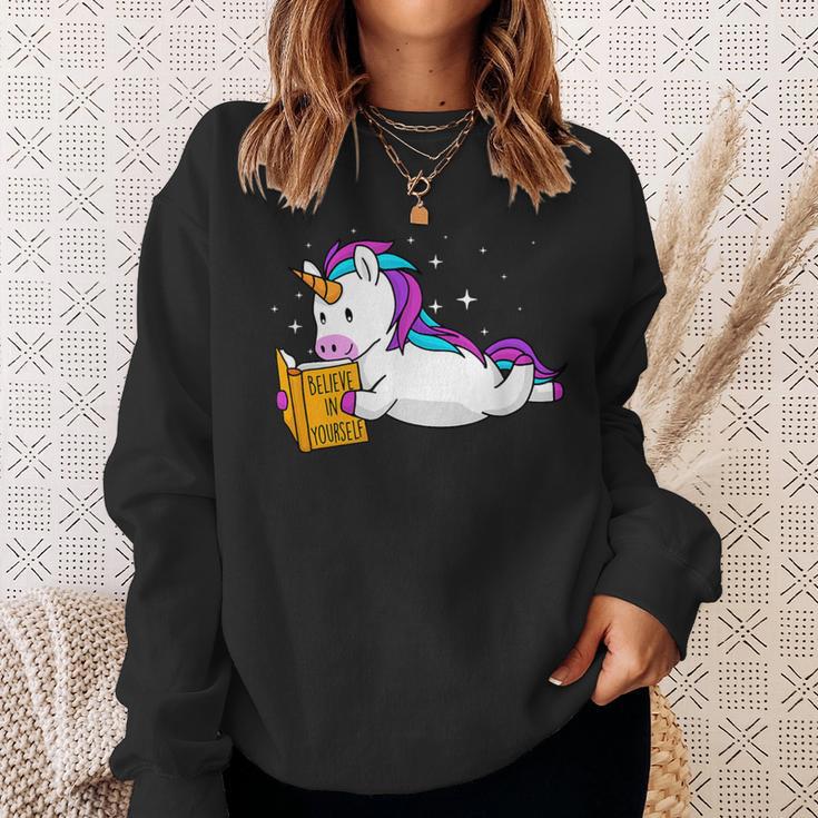 Believe In Yourself Book Lover Reading Bookworm Reader Sweatshirt Gifts for Her