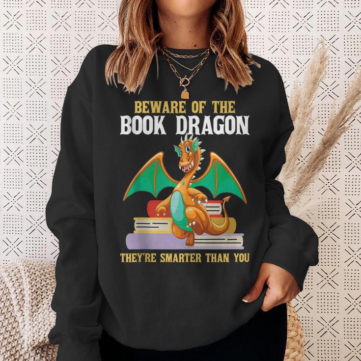 Beware Of The Book Dragon Mythical Creatures Sweatshirt Gifts for Her Beware Of The Book Dragon Mythical Creatures Sweatshirt Gifts for Her