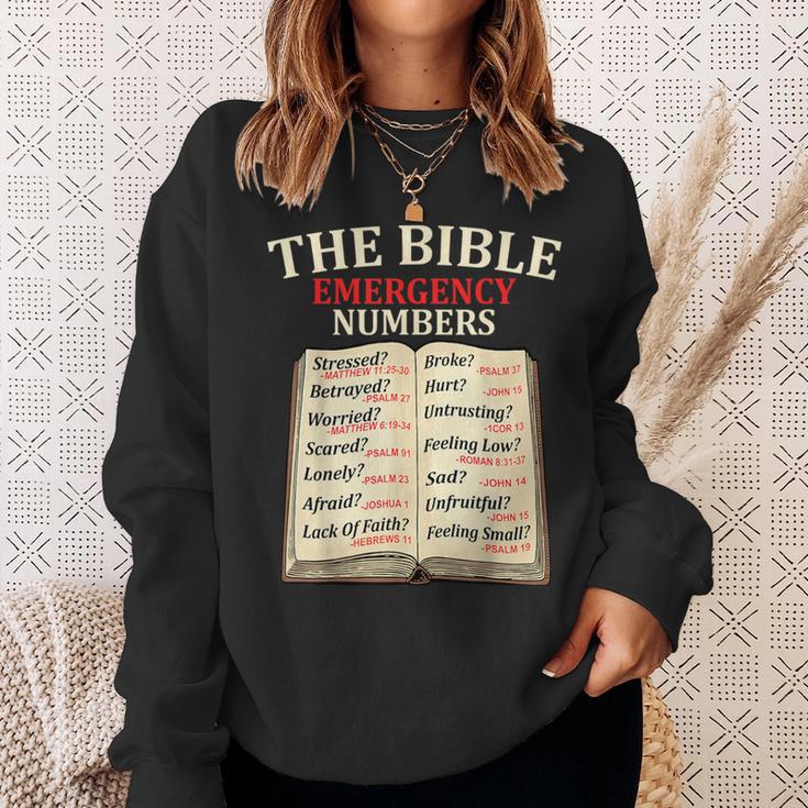The Bible Book Of Emergency Numbers Religious Christian Sweatshirt Gifts for Her