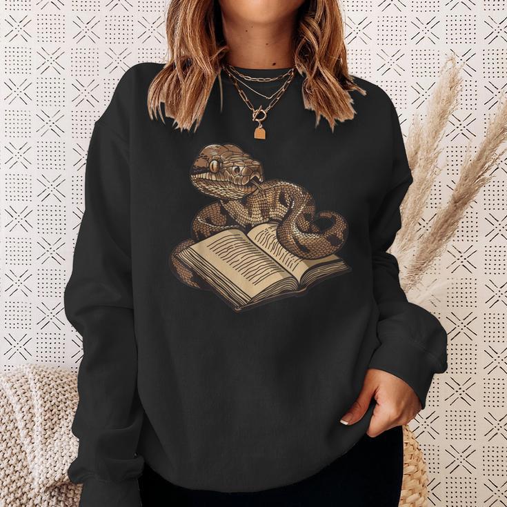 Boa Constrictor Reading A Book Sweatshirt Gifts for Her