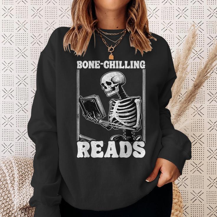 Bone-Chilling-Reads Skeleton Reading Bookworm Book Lovers Sweatshirt Gifts for Her Bone-Chilling-Reads Skeleton Reading Bookworm Book Lovers Sweatshirt Gifts for Her