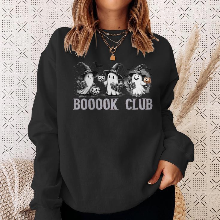 Boo Ghost Books Book Club Halloween Women School Teacher Sweatshirt Gifts for Her