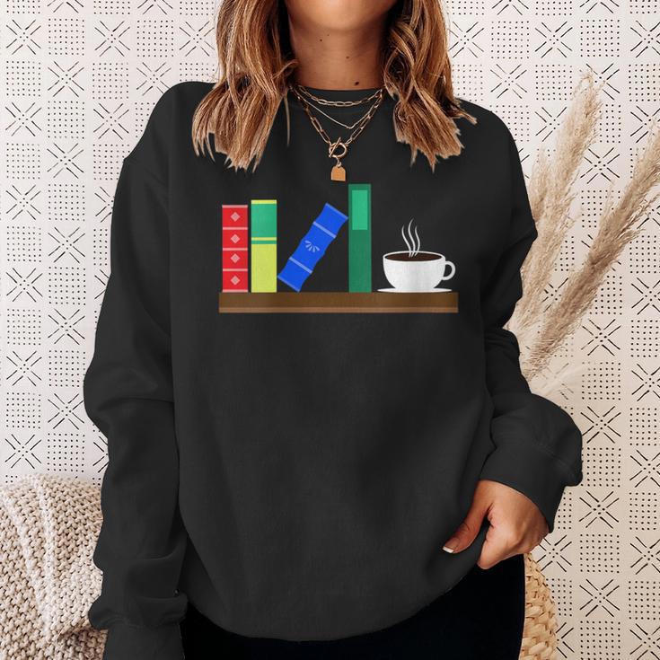 Book Books Shelf Coffee Reading Hobby Sweatshirt Gifts for Her