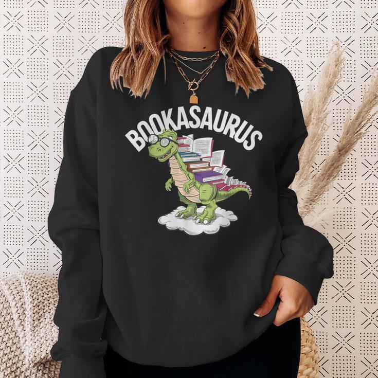 Book Dinosaur T-Rex Bookworm Dino Book Reading Sweatshirt Gifts for Her