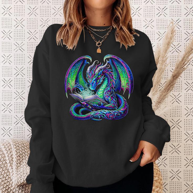 Book Dragon Reading Lover Sweatshirt Gifts for Her
