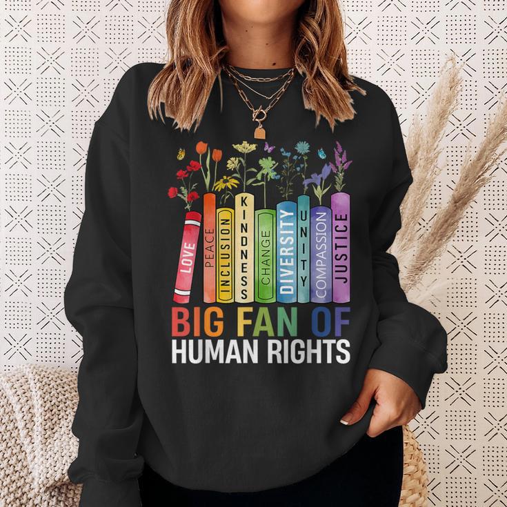 Book Flower Big Fan Of Human Rights Protest Feminist Quote Sweatshirt Gifts for Her Book Flower Big Fan Of Human Rights Protest Feminist Quote Sweatshirt Gifts for Her
