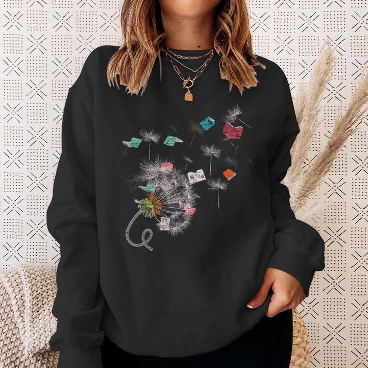 Book Librarian Dandelion Book Reading Sweatshirt Gifts for Her