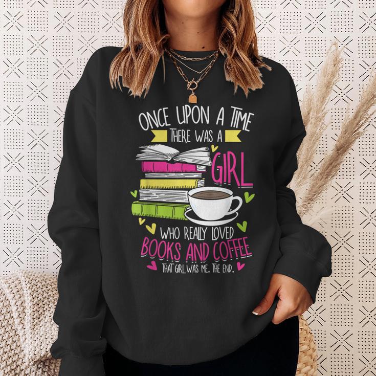 Book Lover & Coffee Reader Reading Quote Women & Girls Sweatshirt Gifts for Her
