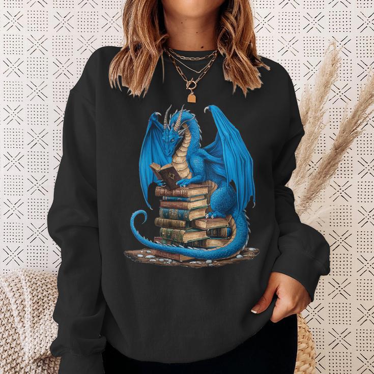 Book Lover Bookworm Reading Books Dragon Sweatshirt Gifts for Her