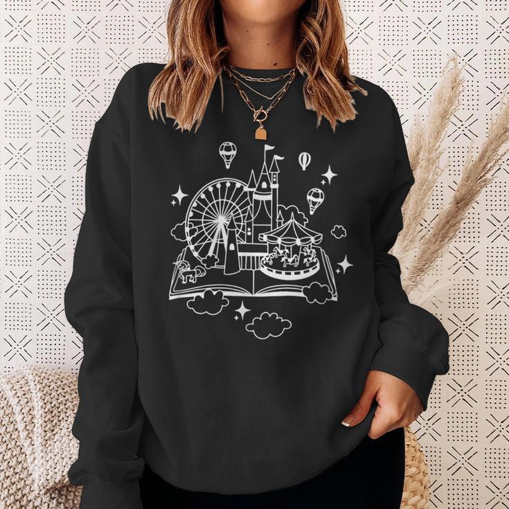 Book Lover Castle And Fantasy Park Adventure Reading Fans Sweatshirt Gifts for Her